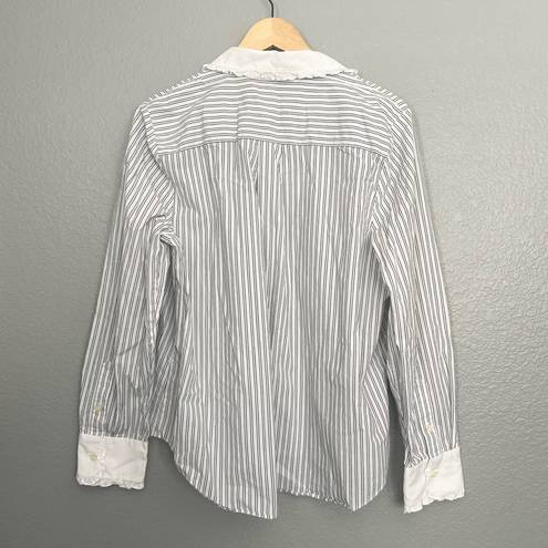 Kate Spade  Embroidered Stripe Ruffle Top