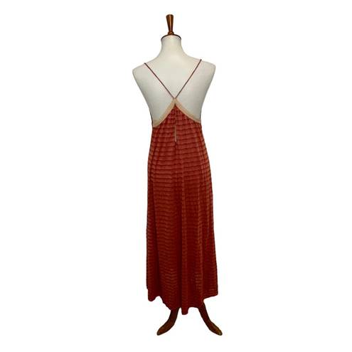 ALC Frank A.L.C. Maxi Dress Strappy Linen Blend Orange Size XS