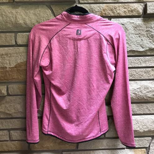 FootJoy  Womens Performance Pullover 1/2 Zip Pink Heather Golf Long Sleeve Small