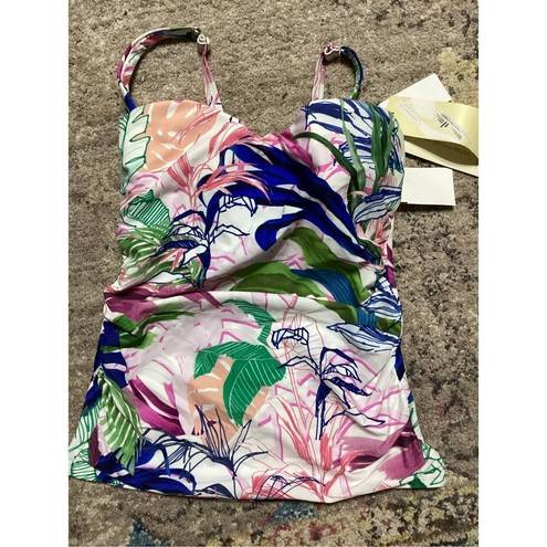 Gottex New.  floral tankini bra sized top. 36D.