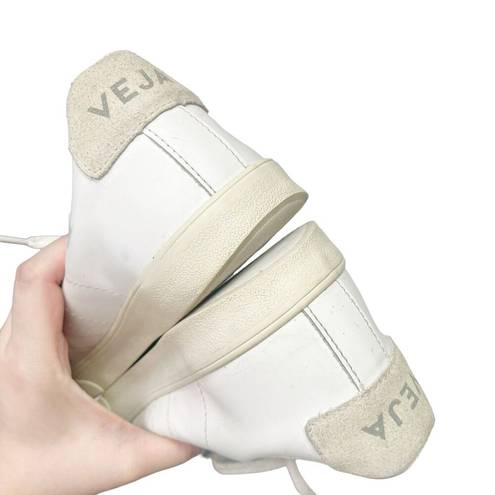 VEJA  Esplar Sneakers Casual White Leather Suede Lace Up Shoes Women's Size 9