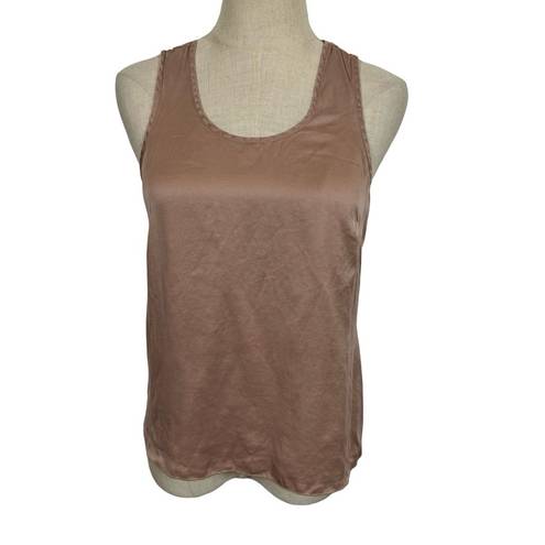 Mulberry Lunya Washable  Silk Split Back Tank Top in Otium Tan Pajamas Lounge