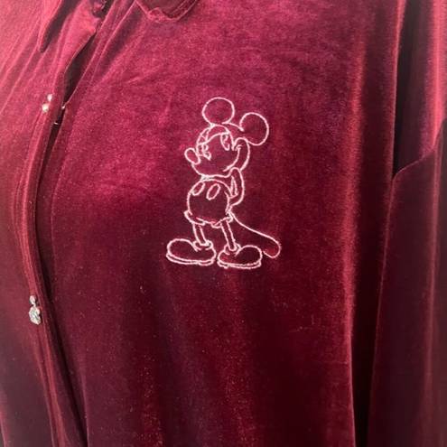 Disney The  Store Women's Vintage Button Down Mickey Long Sleeve Top / Size XXL