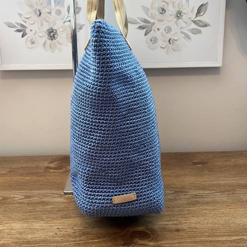 The Sak  Elliott Lucca Blue and Tan Hand Crochet Tote