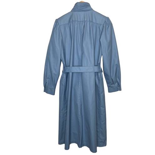 London Fog Vintage  Belted Trench Coat Maincoats Longline Blue Long, size 10P