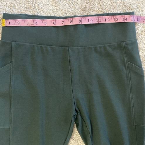 Lou & grey  Ponte Knit Pocket Capri Leggings Olive Green Size LP