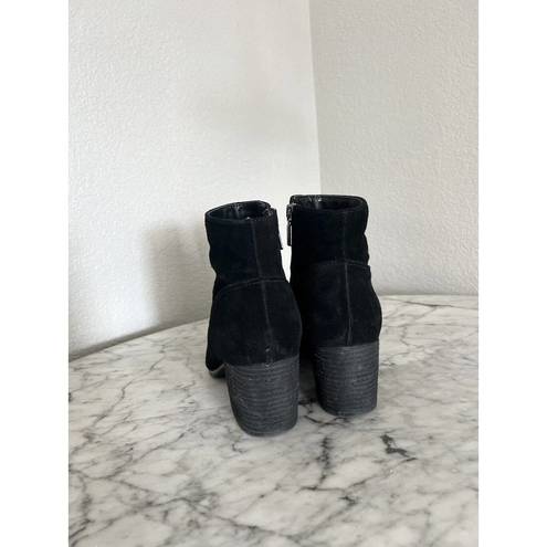 Blondo  Womens Sondra Ankle Boots Booties Size 9 M Black Suede Stacked Heel