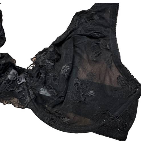 Felina  Lingerie Sheer Black Bra