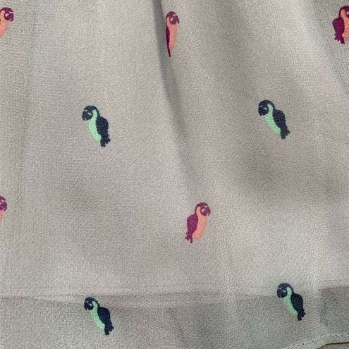 BCBGeneration  Skirt Grey Box Pleated Moonstone Combo Parrot Animal Print Mini