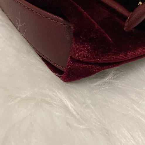 Sole Society  Foldover Velvet Clutch- Maroon Colored