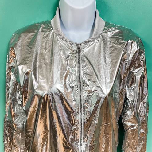 Victoria's Secret Victorias Sport Silver Metallic Bomber Jacket 