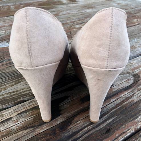 Charlotte Russe Taupe Suede Wedges