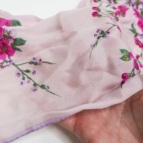 Oscar de la Renta Vintage  Purple Floral Silk Scarf Wraps