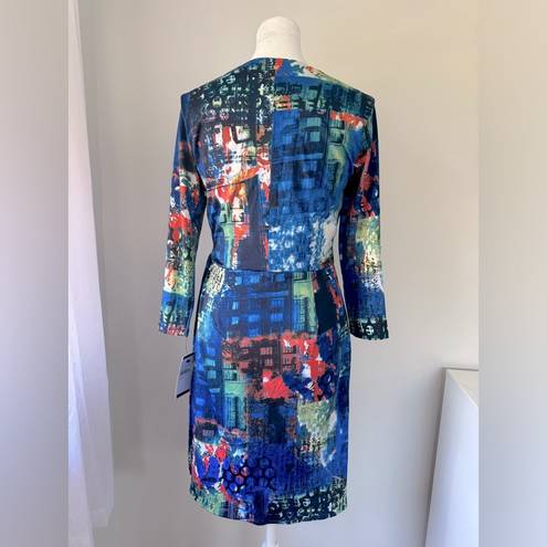 Oleg Cassini NWT  Abstract Print Wrap Dress