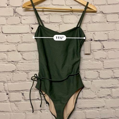 Chelsea28 Women’s Easy Retro Tie One Piece Swimsuit Size XS Green Duck NWT