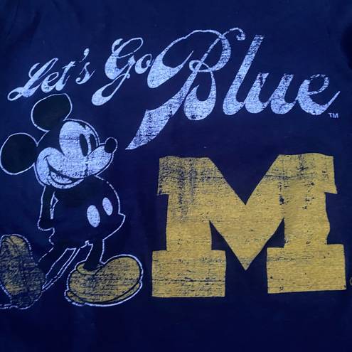 Soffe University of Michigan Let’s Go Blue Mickey Mouse Short Sleeve