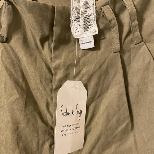 Sadie and Sage New NWT  Womens Split Wide Leg Capri Ankle Pants Brown Size Small