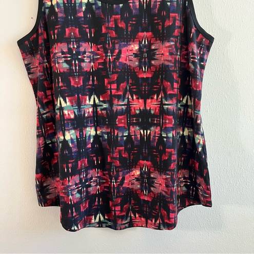 LuLaRoe  Tank Top Black Ikat Pattern Scoop Neck Sleeveless Top Sz XL EUC