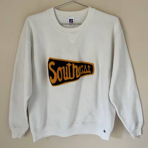 Russell Athletic Vintage  Southeast Script White Crewneck Sweatshirt Size L