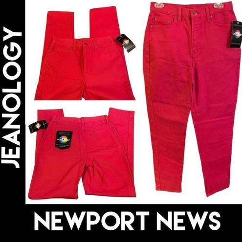 Newport News  Womens Jeans Skinny Mid Rise Red Size 10