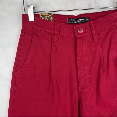 Vans NWT  Curren X Knost Chino Casual Trouser Pants Retro Skateboarding Red 26