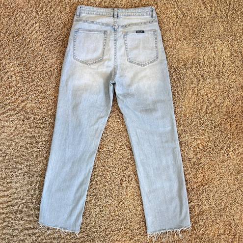 Rolla's  Original High Rise Straight Jean in Comfort Sky Size 30 Raw Hem