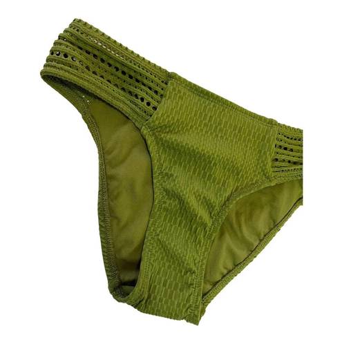 Robin Piccone  Perla Crochet Bikini Bottoms In moss size Medium $78 NEW