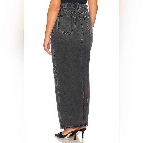 Good American NWT  Maxi Denim Skirt in Black Sz 8