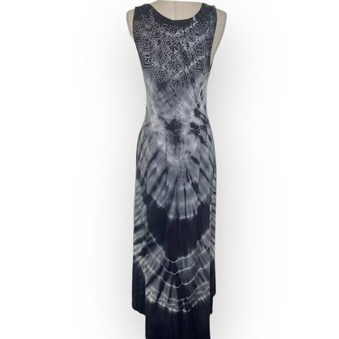 Vocal  rhinestone hi low dress, ladies small gray tie dye graphic tank dress