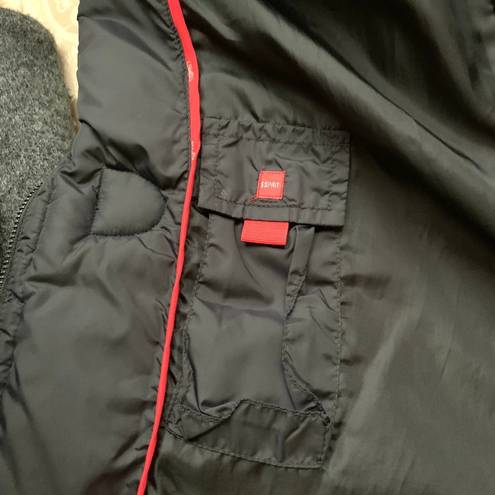 Esprit  Puffer Hooded Long Toggle Zip Coat in Black