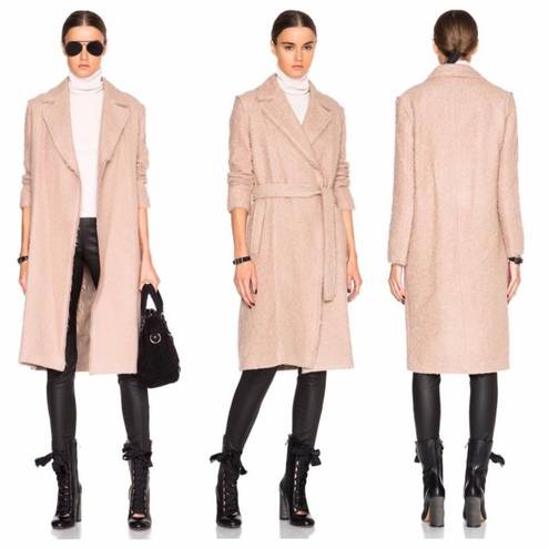 Helmut Lang Shaggy Alpaca and Virgin-Wool Blend Coat size XS extra small