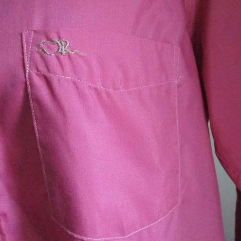 Oscar de la Renta Vintage  Shirt L Pink Button Down Long Sleeve Women Barbiecoree