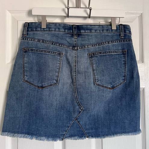 Chelsea and Violet  NWT Embroidered Denim Mini Skirt Large