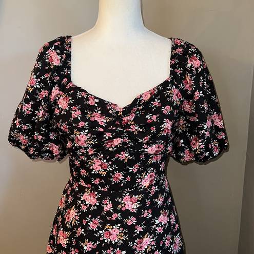 Tuckernuck  Hyacinth‎ House Black Floral Seaport Midi Dress Size Small