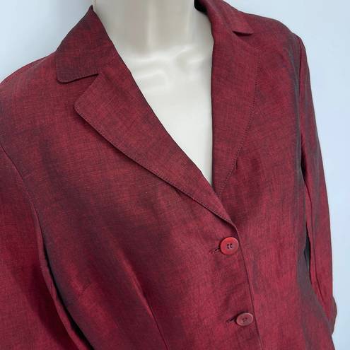 Laundry by Shelli Segal  VINTAGE Blazer Top Womens Sz 8 Sheen Red 3 Button