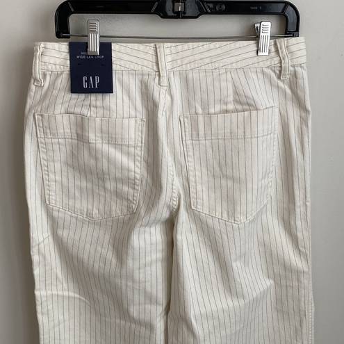 Gap  High Rise Wide Leg Crop Jeans Ivory Striped