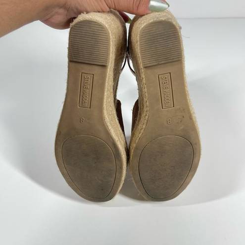 Steve Madden  Josey Sandals Women's Size 8 Brown Wedges Espadrille Ankle Strap