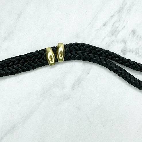 Twisted Gold Tone Black  Rope Butterfly Buckle Belt Size Small S