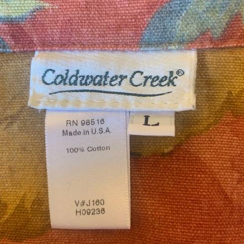 Coldwater Creek  lightweight fall floral denim jacket size large