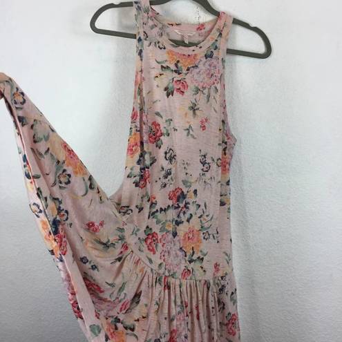 Rebecca Taylor  Marlena Pink Floral Linen Jersey Sleeveless Mini Dress Large