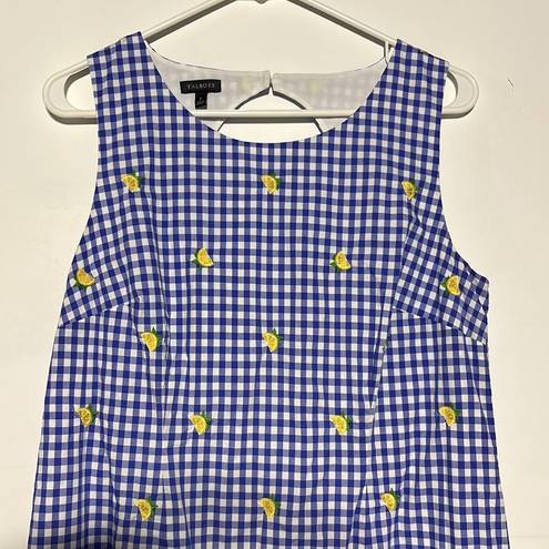 Talbots  Lemons & Gingham Shift Dress Size 8