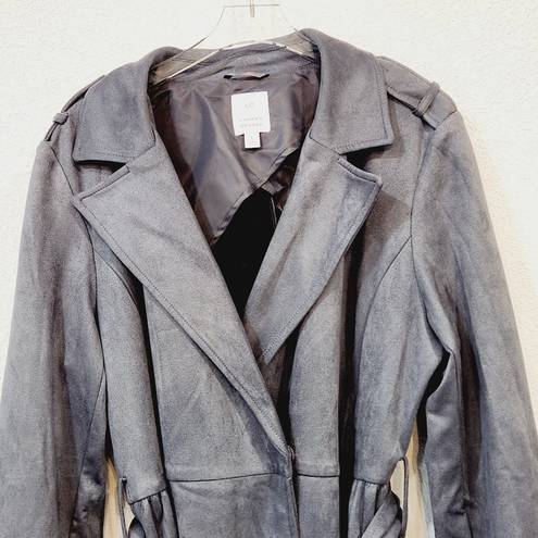 LC Lauren Conrad Lauren Conrad Blue Gray Lightweigt Trench Coat Size L