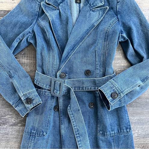 House of Harlow NWOT  Denim Trench Coat Size Small
