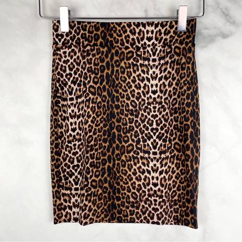 Naked Wardrobe  Leopard Animal Print High Waisted Stretch Bodycon Skirt Mobwife S