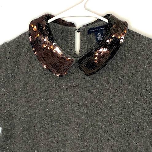 Tommy Hilfiger  Sequin Peter Pan Collar Short Sleeve Sweater size XS