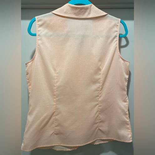 Preview International VTG ‘90s  Light Pink Sleeveless Collared Button-Up Blouse