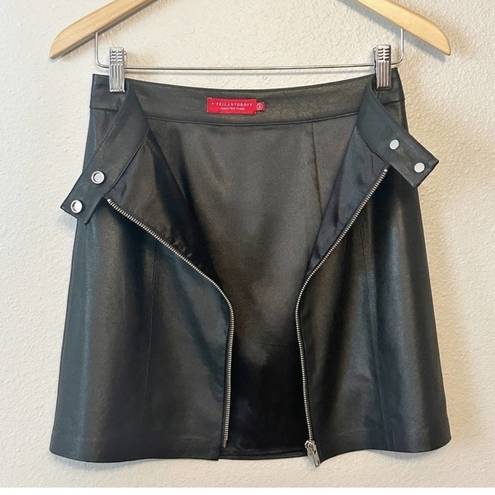 n: Philanthropy Faux Leather Front Zip Mini Skirt Women's Size Small EUC