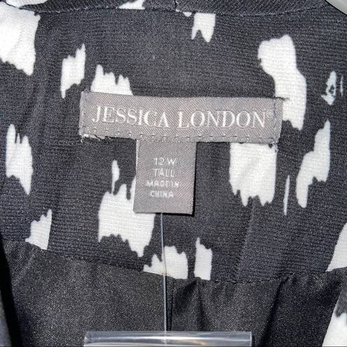 Jessica London  BLACK WITH WHITE COW PRINT SPECKLES 12W TALL