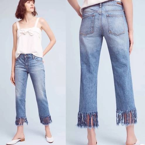 Pilcro and the Letterpress Anthropologie  Hyphen Boy Fit Fringe Crop Jeans 28