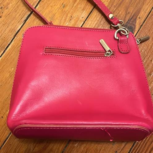Vera Pelle  | Pink Small Crossbody Bag Purse One Size Made In Italy
